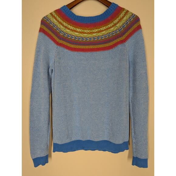 MOSSIMO Fairisle Sweater Icelandic Pattern Jumper Blue Rainbow Women's Size XXL - Picture 3 of 7